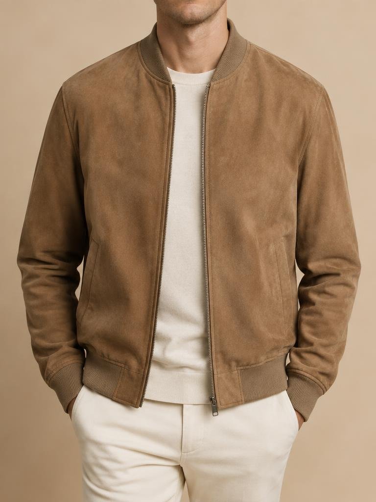 Suede Bomber Jacket